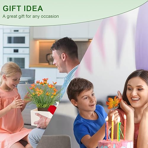 Miniatura 4 de Luxsego Coreopsis Flores artificiales de seda, decoración floral en maceta para jardín, boda, decoración de mesa de oficina, idea de regalo para