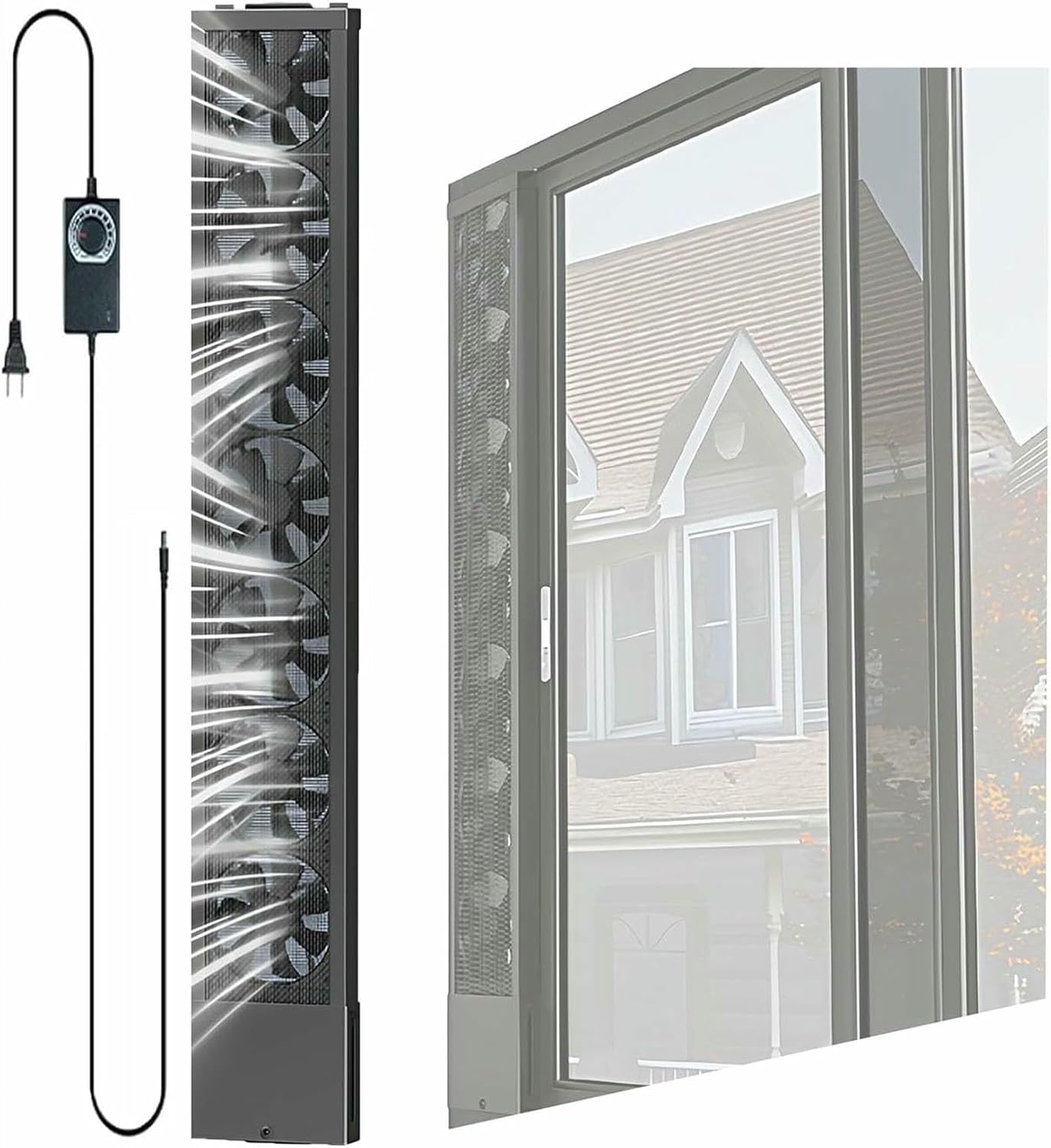 Window Exhaust Fan, 53-161CM Airflow Fan, 10CM Retractable, No Drilling Required, for Left/Right, Horizontal or Vertical Installation-1pcs