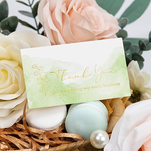 Miniatura 6 de Crisky 150 tarjetas de agradecimiento coloridas de acuarela de 300 GSM para apoyar mi pequeña tarjeta de visita