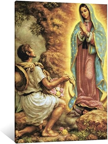 Virgen De Guadalupe, Carteles de arte religioso de Nuestra Señora de Guadalupe, pintura en lienzo, arte de pared moderno, decoración de sala de