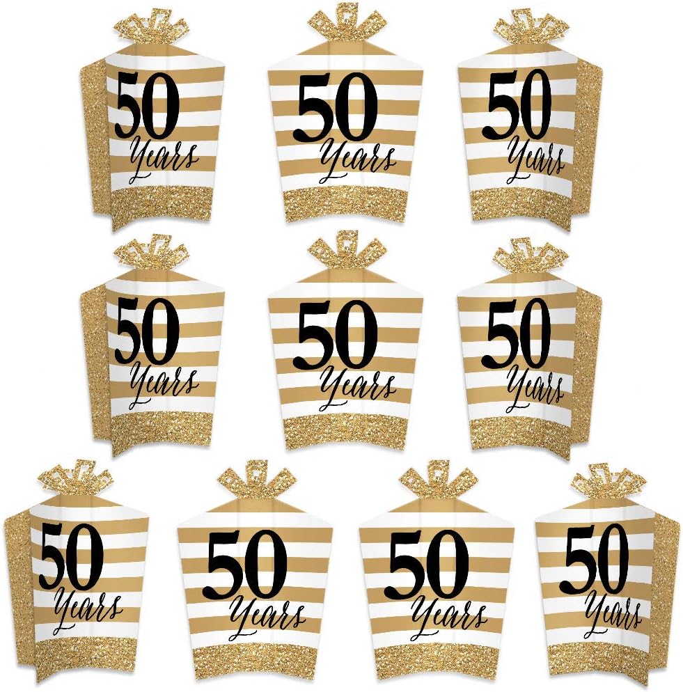 Big Dot of Happiness We Still Do - 50th Wedding Anniversary - Table Decorations - Anniversary Party Fold and Flare Centerpieces - 10 Count
