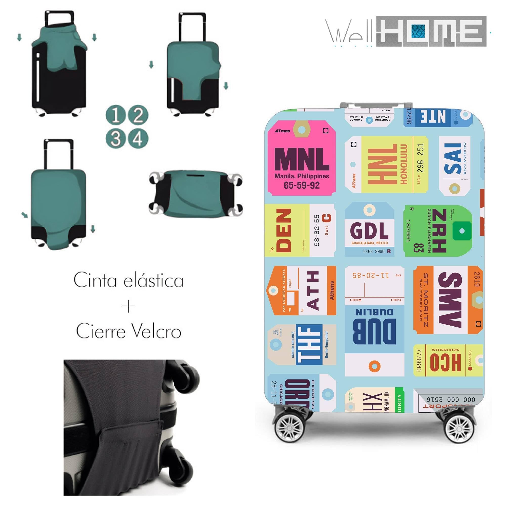 WELL HOME MOBILIARIO & DECORACIÓN Maleta Trolley 20'' de Cabina con Funda Protectora