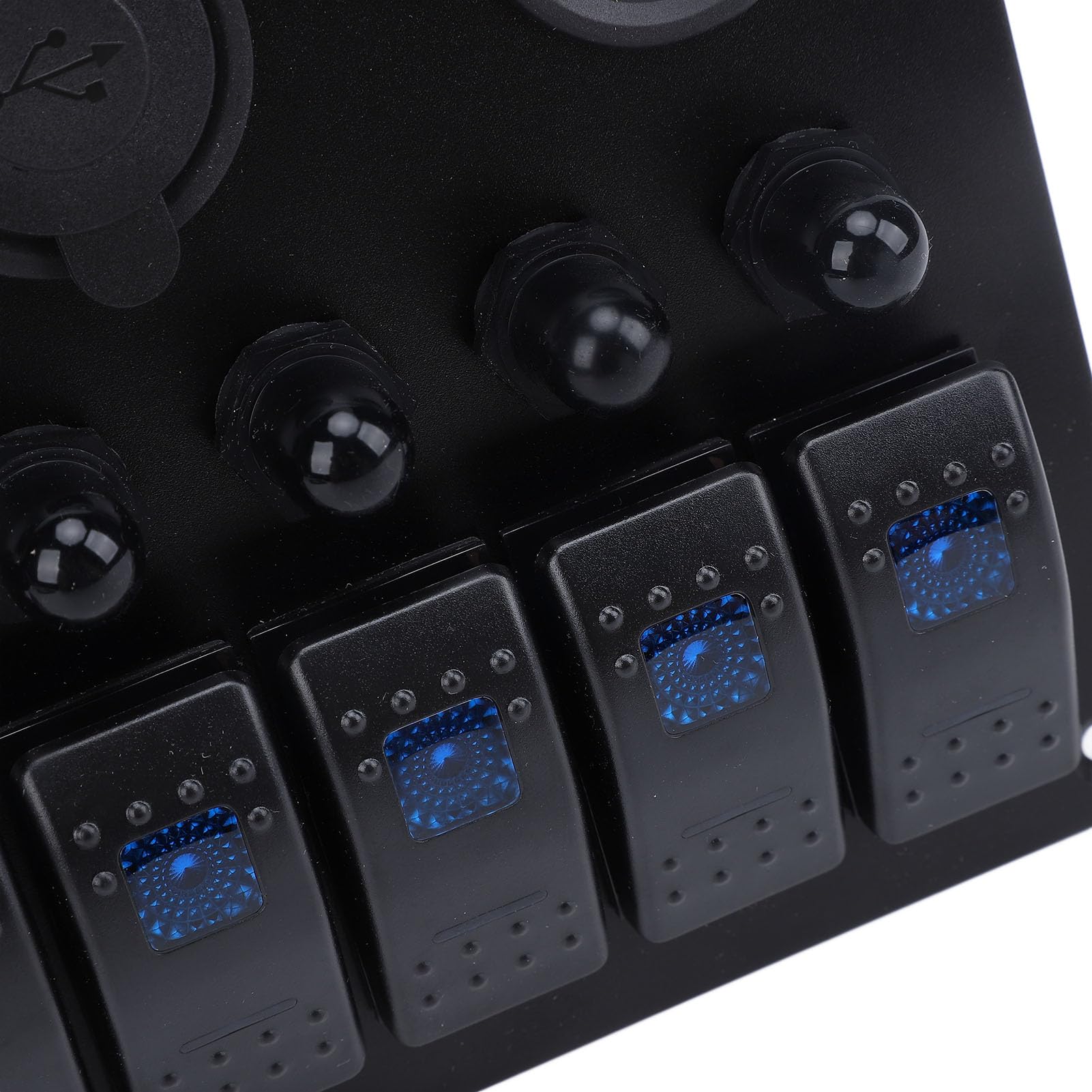 6 Gang Przełącznik Skalny Panel Podwójne USB Ładowarka z