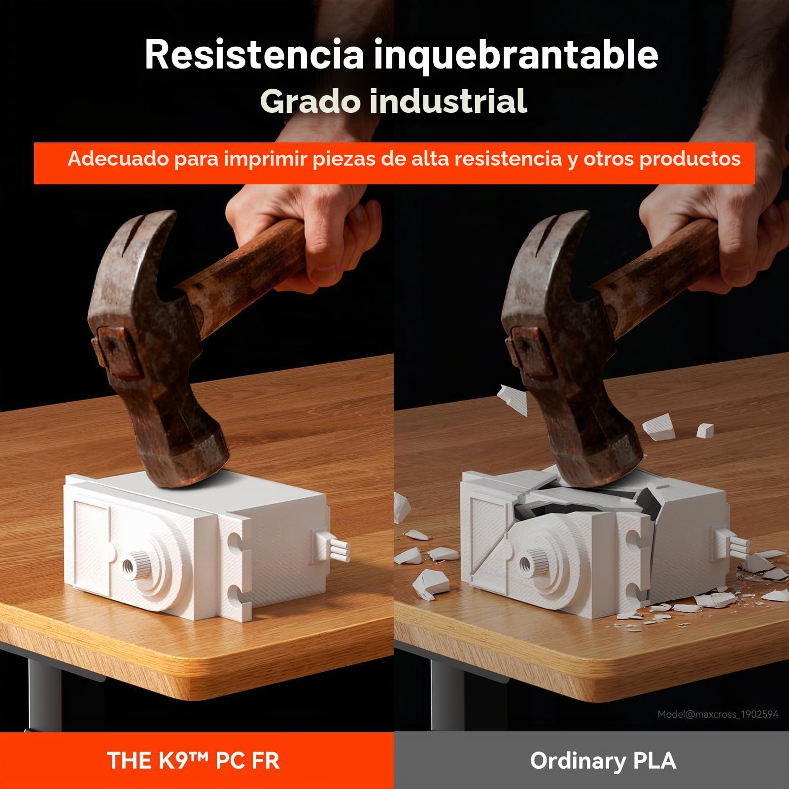 kexcelled Ignífugo Filamento PC Blanco para Impresora 3D 1,75mm 1kg