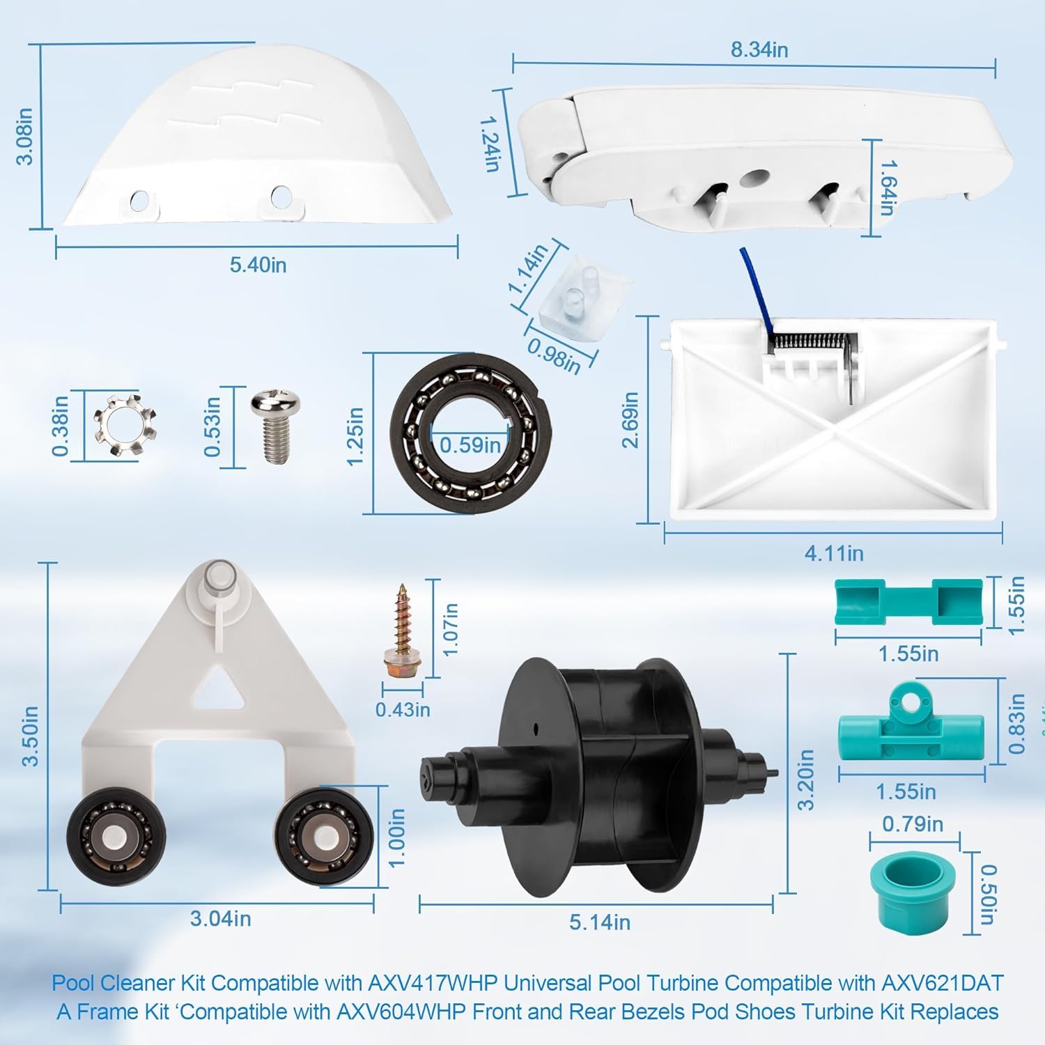 AXV417WHP - Kit de columpio para limpieza de piscinas y AXV621DAT A-Frame
