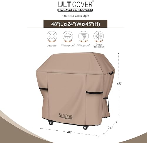 Miniatura 2 de ULTCOVER Cubierta impermeable para parrilla de 48 pulgadas, cubierta de barbacoa resistente para 2-3 quemadores al aire libre parrilla de barbacoa