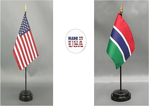 Miniatura 170 de Juego de banderas de escritorio de Afganistán, hecho en Estados Unidos, de rayón de 4 x 6 pulgadas, escritorio de oficina y pequeñas banderas