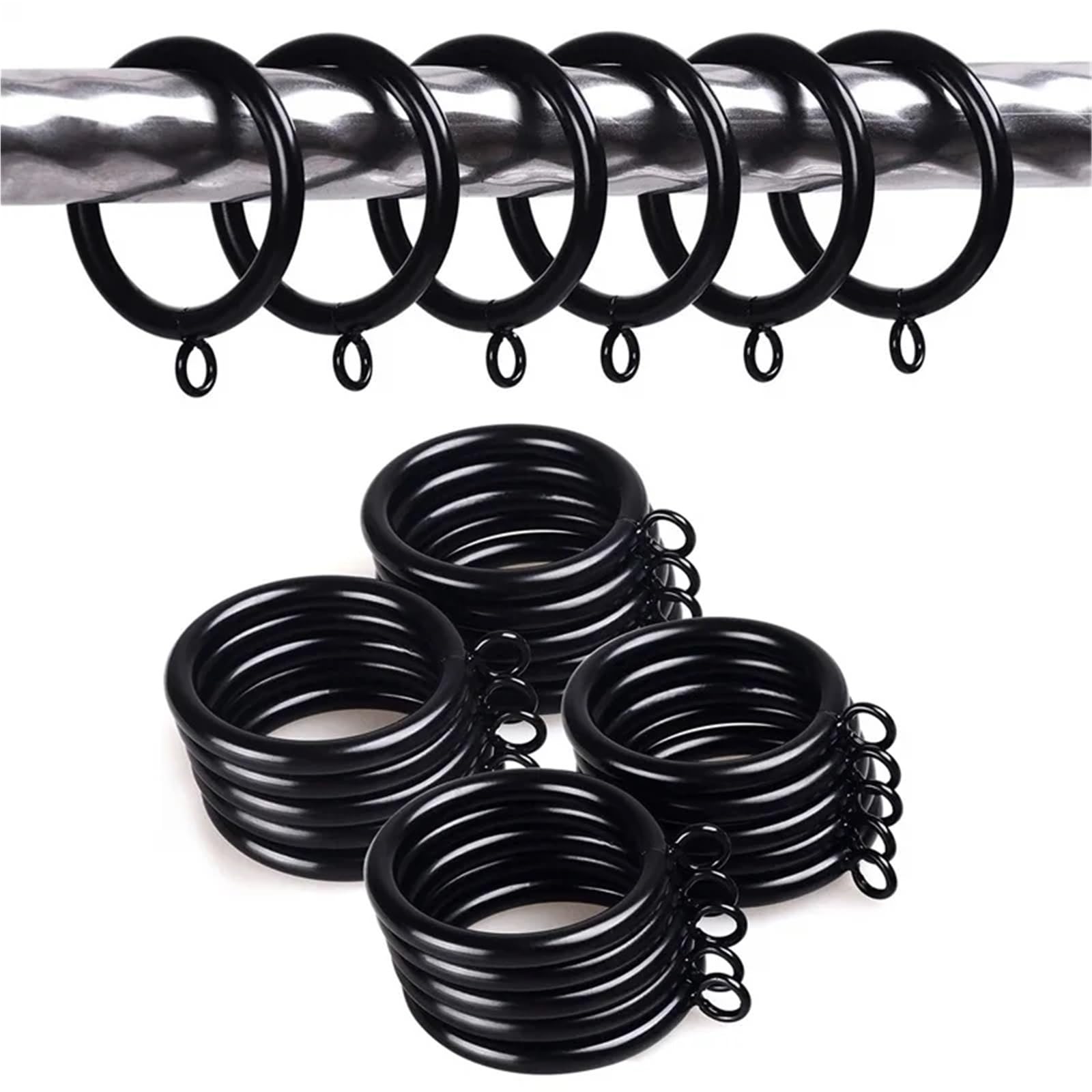 20 Paquetes De Anillas Metálicas For Cortinas Y Barras con Ojales(White)