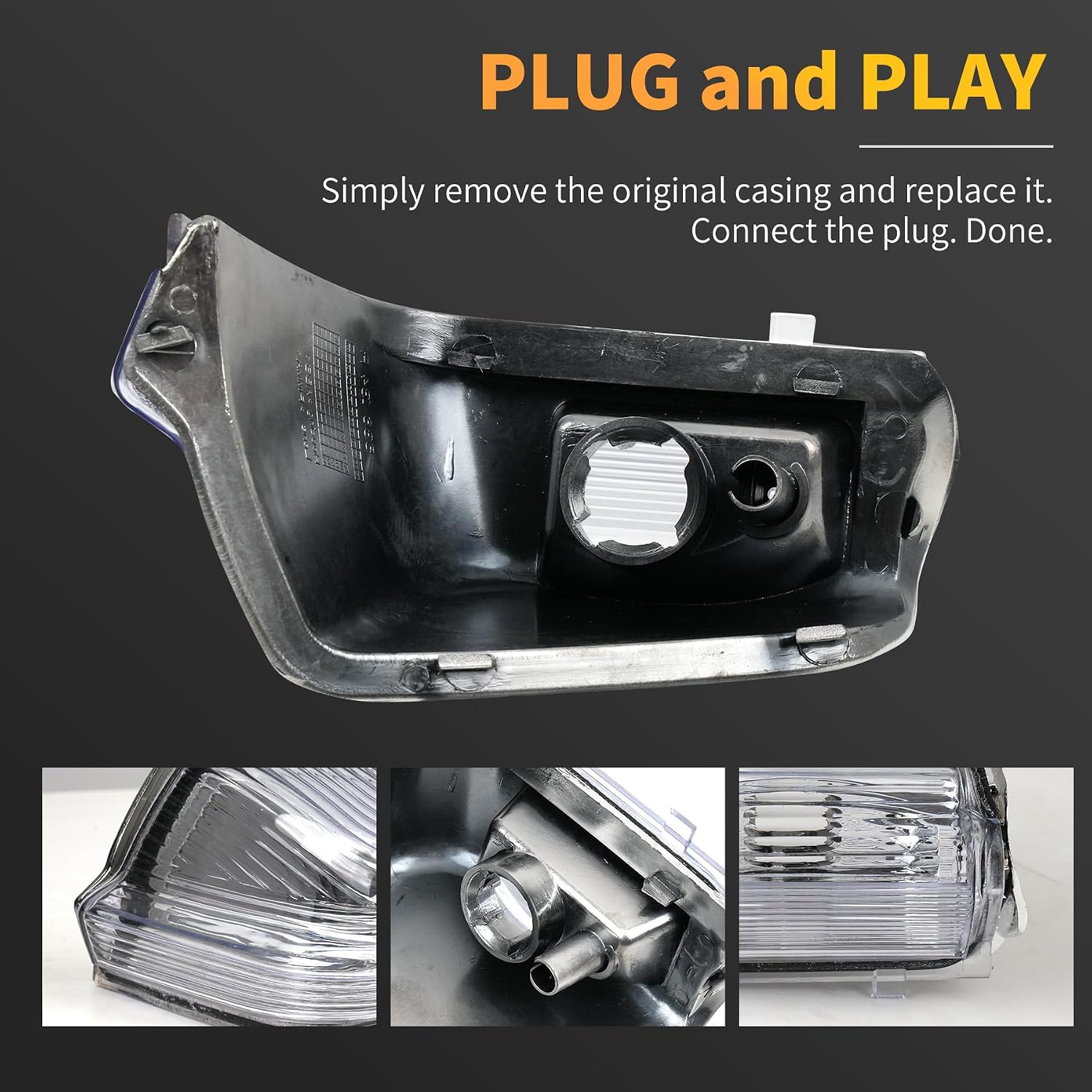 Passenger Side Mirror Turn Signal Light Cover Compatible with 2006-2021 Mercedes Benz Sprinter W906 VW Crafter Turn Signal Indicator Marker Lights, without Bulb (Right Side (W/O Bulbs))