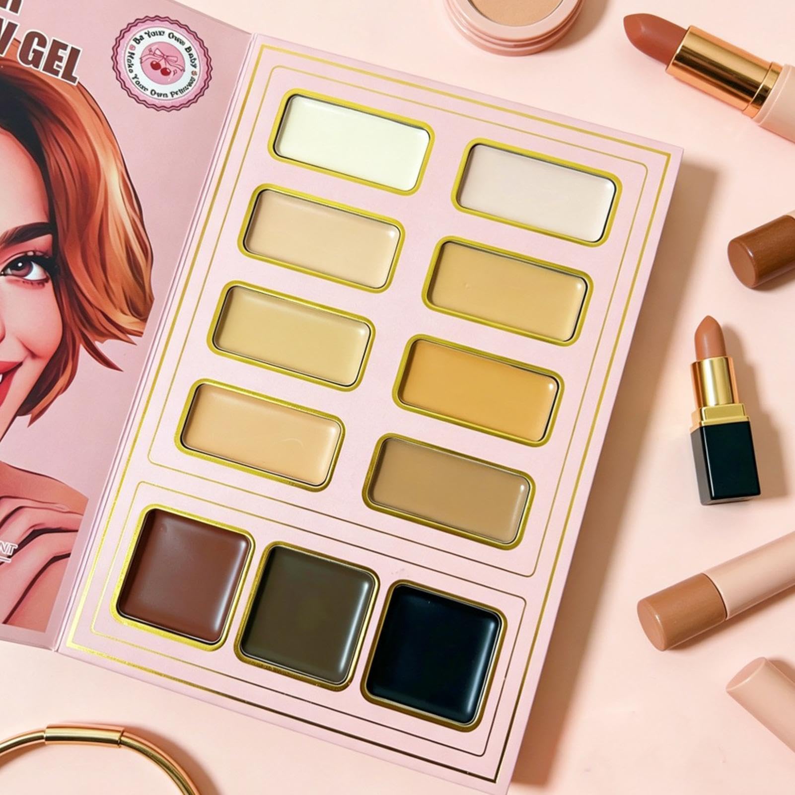 Make-up-Buch Tragbar, 6-lagig, intensiv pigmentiert | -, Lidschatten- und -Set für Frauen, Mädchen, Arbeit, Reisen, Dating, Partys, Abschlussball und Hochzeit