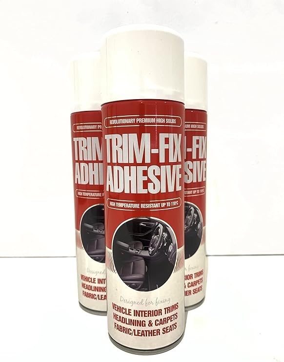 TrimFix 3x 500ml High Temperature Adhesive Glue Spray for Van Lining