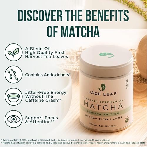 Miniatura 39 de Jade Leaf Matcha Polvo de té verde matcha de grado ceremonial – Edición barista para té y café con leche de calidad – Auténtico origen japonés