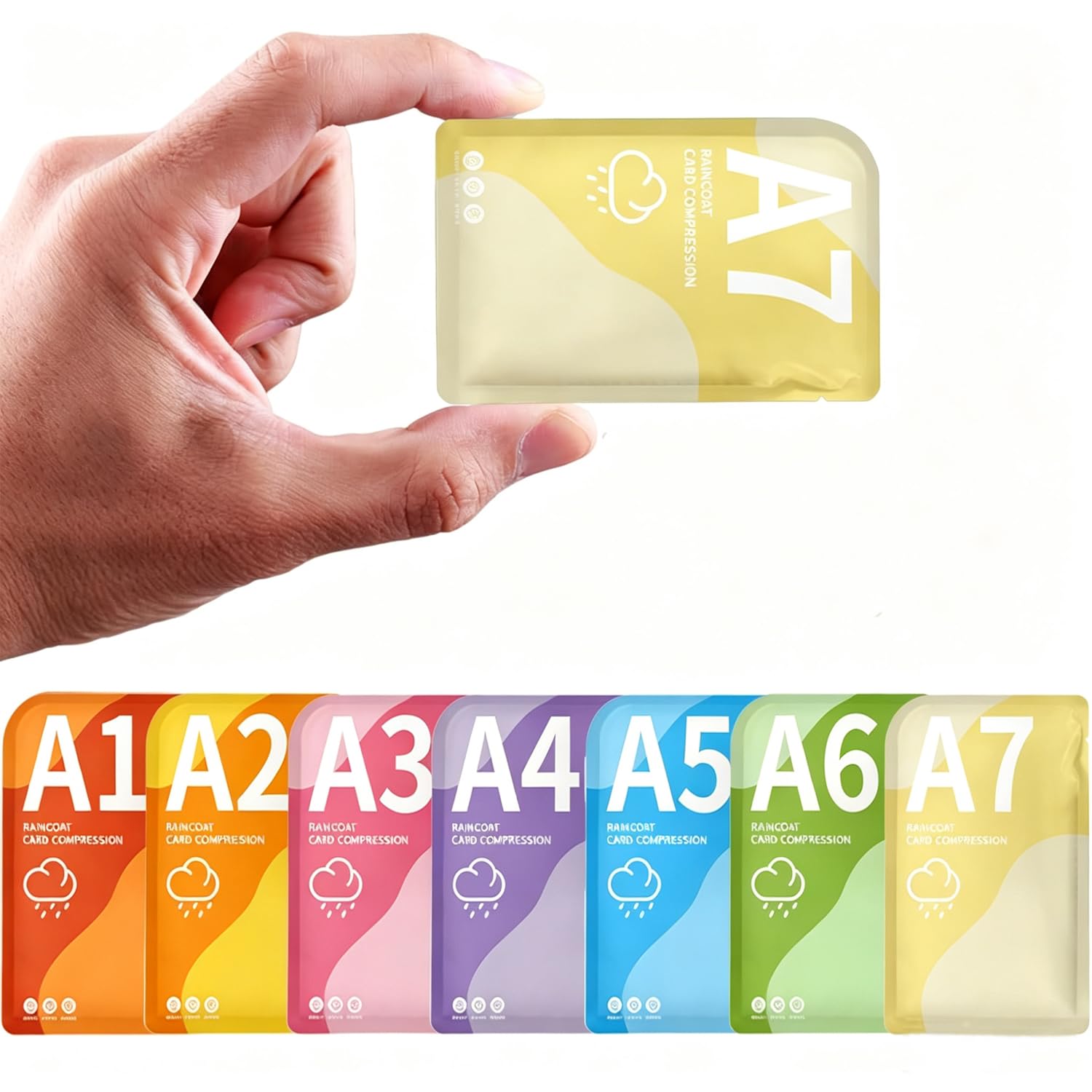 Disposable Rain Poncho Emergency Ponchos Rain Coat for Adults Kids Compact Size 7 Packs 7 Color-image-37