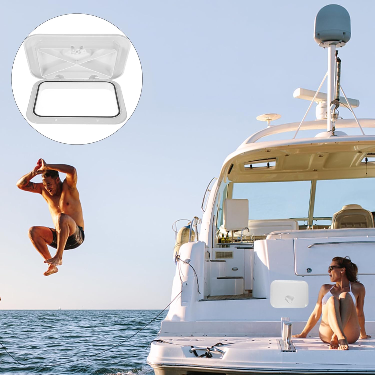 Boat Deck Access Hatch with Cover x Durable Easy to Install Inspection Hatch for Rv Caravan and Use Non-Slip Surface and Seal for Weather Protection
