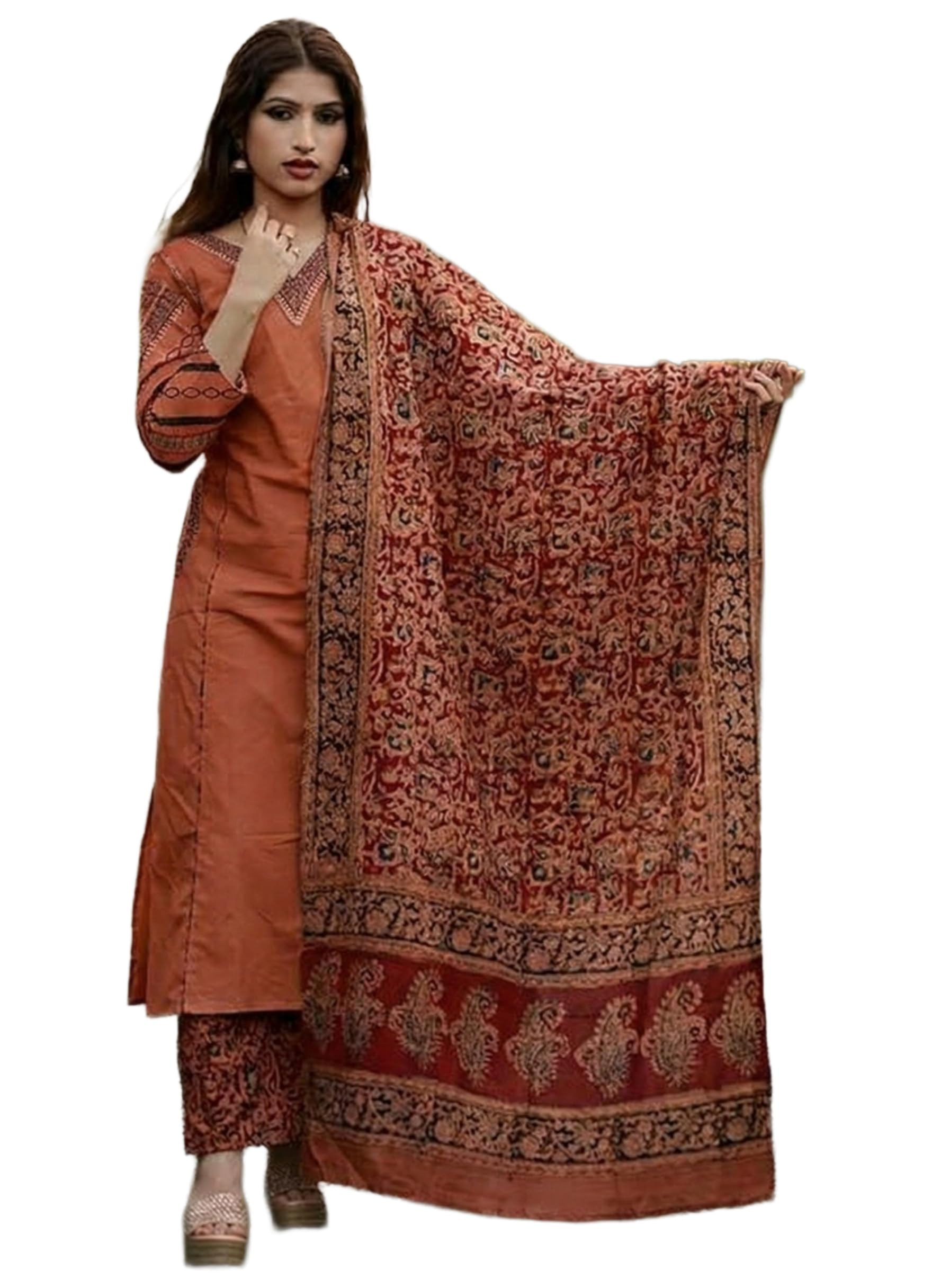 ANNI Designer Women's Rayon Viscose Straight Kurta Set with Palazzo and Dupatta | Stylish Long Kurti Dress for Festive, Party, and Ethnic Wear
