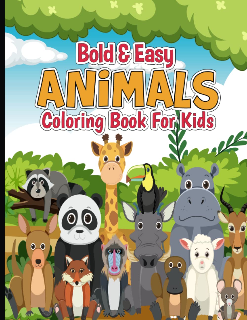 Livre coloriage animaux bold and easy pour occuper les enfants sans écran