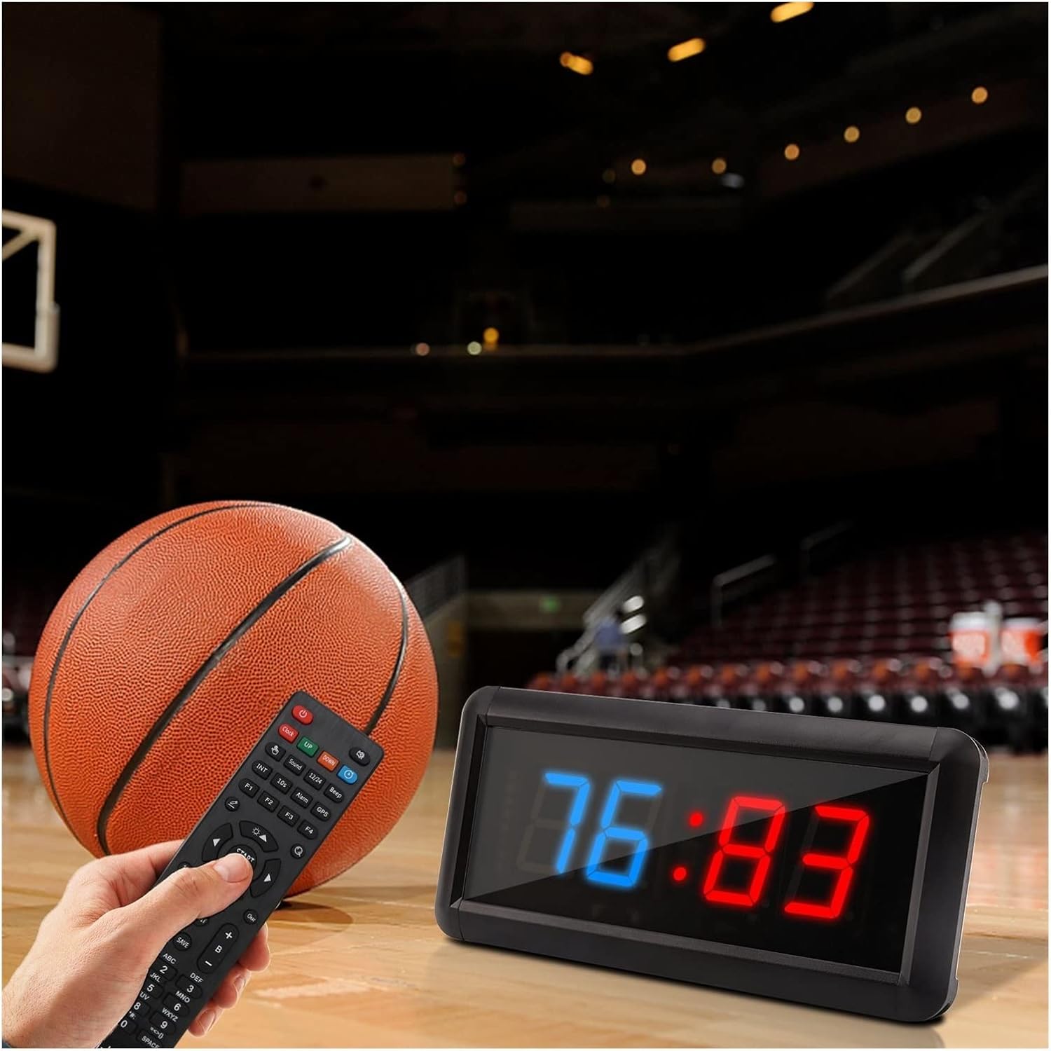 1.5 Inches LED Screen Electronic Scoreboard Multi Sport Scoreboard with Remote for Basketball Table Tennis Baseball Volleyball,