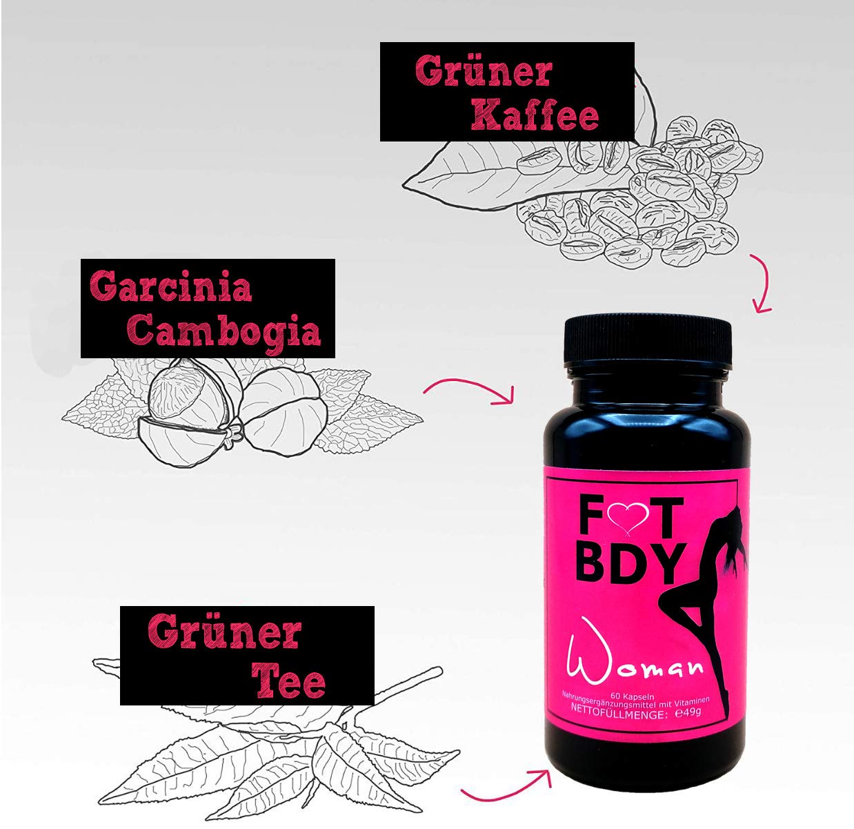 FIT BDY - WOMAN mit Garcinia Cambogia; 60 Kapseln