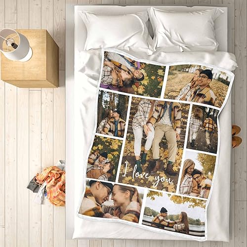 Miniatura 3 de Cobijas personalizadas con fotos manta personalizada hecha en Estados Unidos Navidad cumpleaños boda para padre mejor amigo madres parejas novio