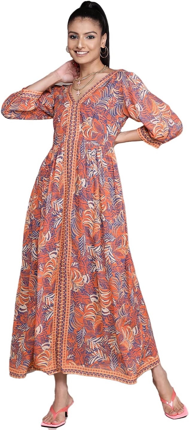 Label RITU KUMAR Women's Orange Maxi Dress