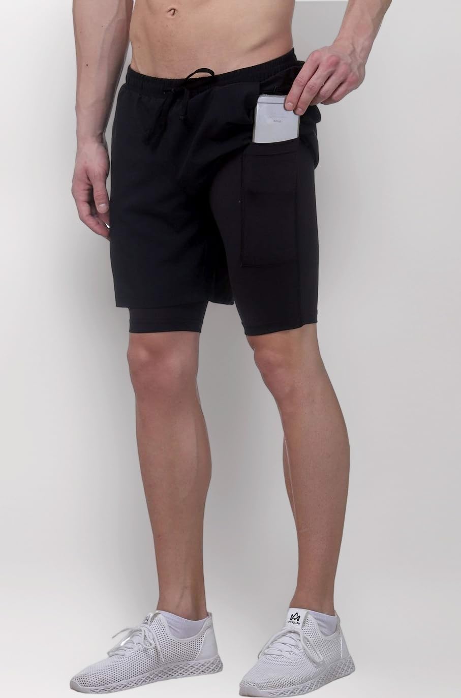 - TRUEREVO Men’s 2 in 1 Running Shorts with Phone Pocket | Lightweight Quick-Dry | Double Layer | Athletic | Running, Training, & Sports