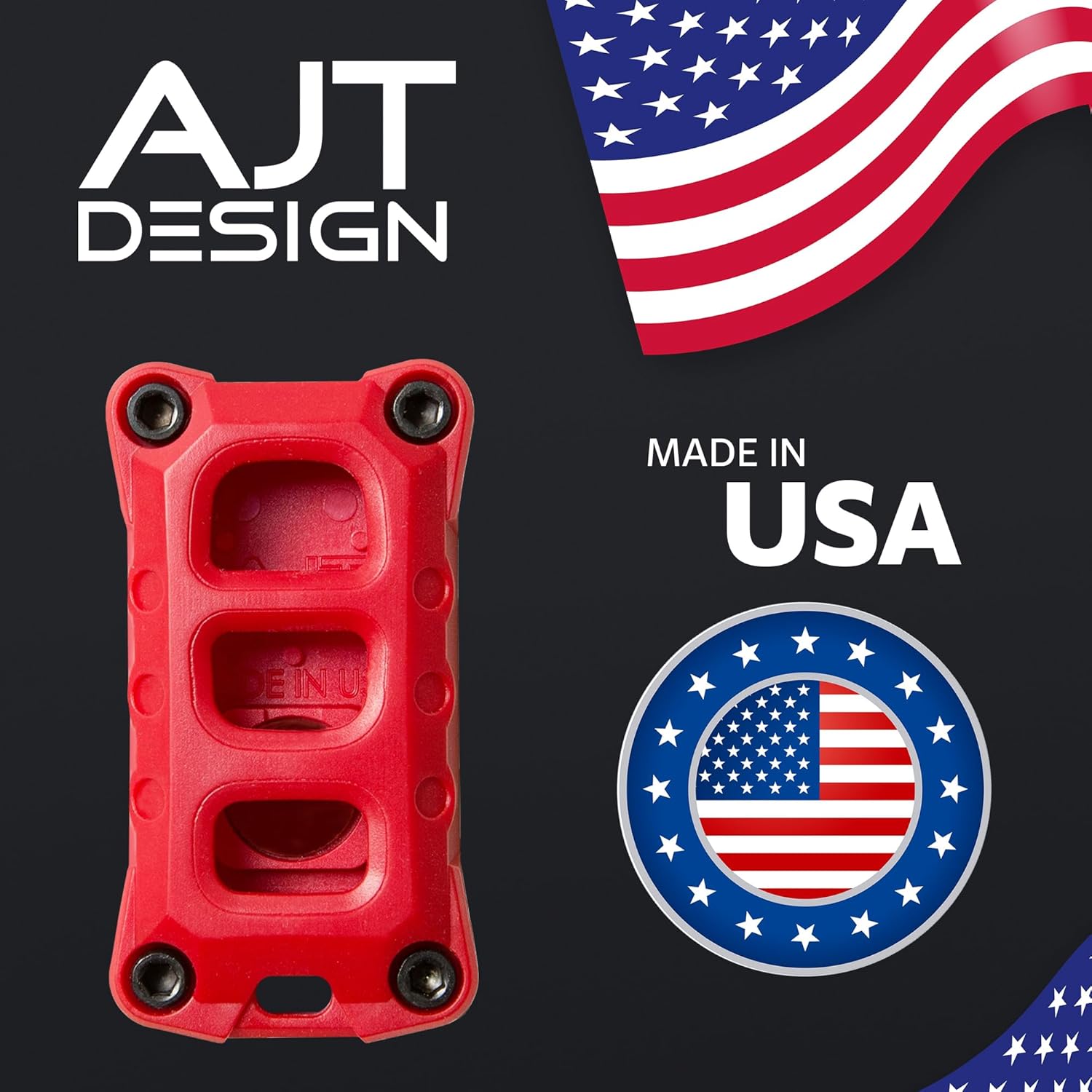 AJT DESIGN Replacement Key Fob Case Compatible with 3rd and 4th Gen Toyota 4Runner (1996-2009) / 1st Gen Sequoia (2001-2007) | Impact Resistant ABS | Rugged & Sleek Design | Made in USA - Red