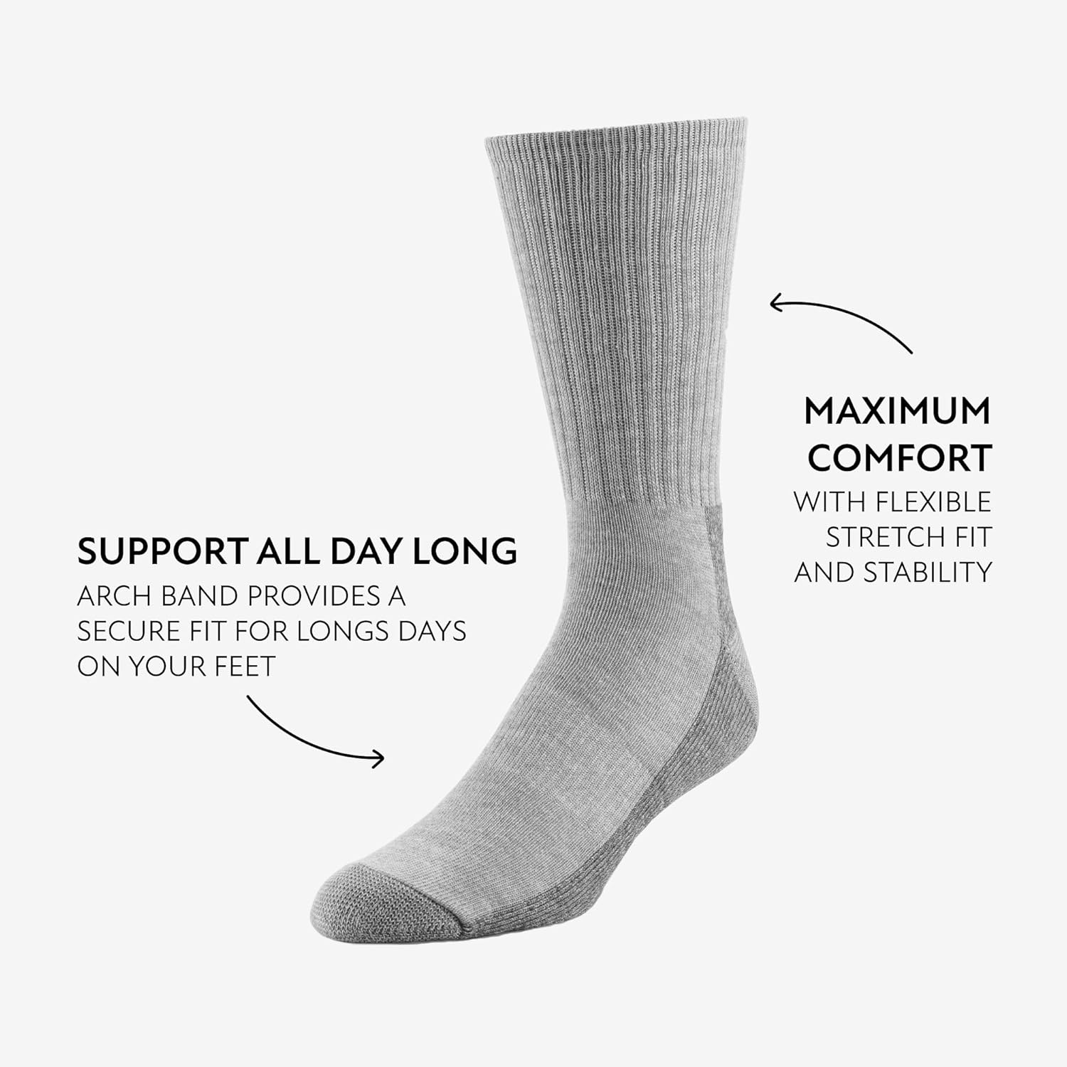 Sof Sole mens Men’s Multi-pack Comfort Cushioned Crew Work Socks - Image 5