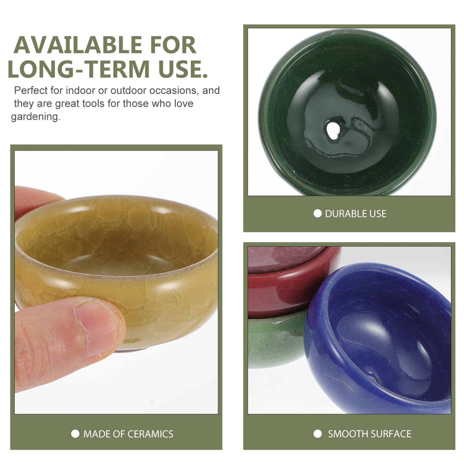 Amazon.co.jp: ledmomo 植木鉢 ミニ盆栽鉢 陶器 2号 底穴あり 8個