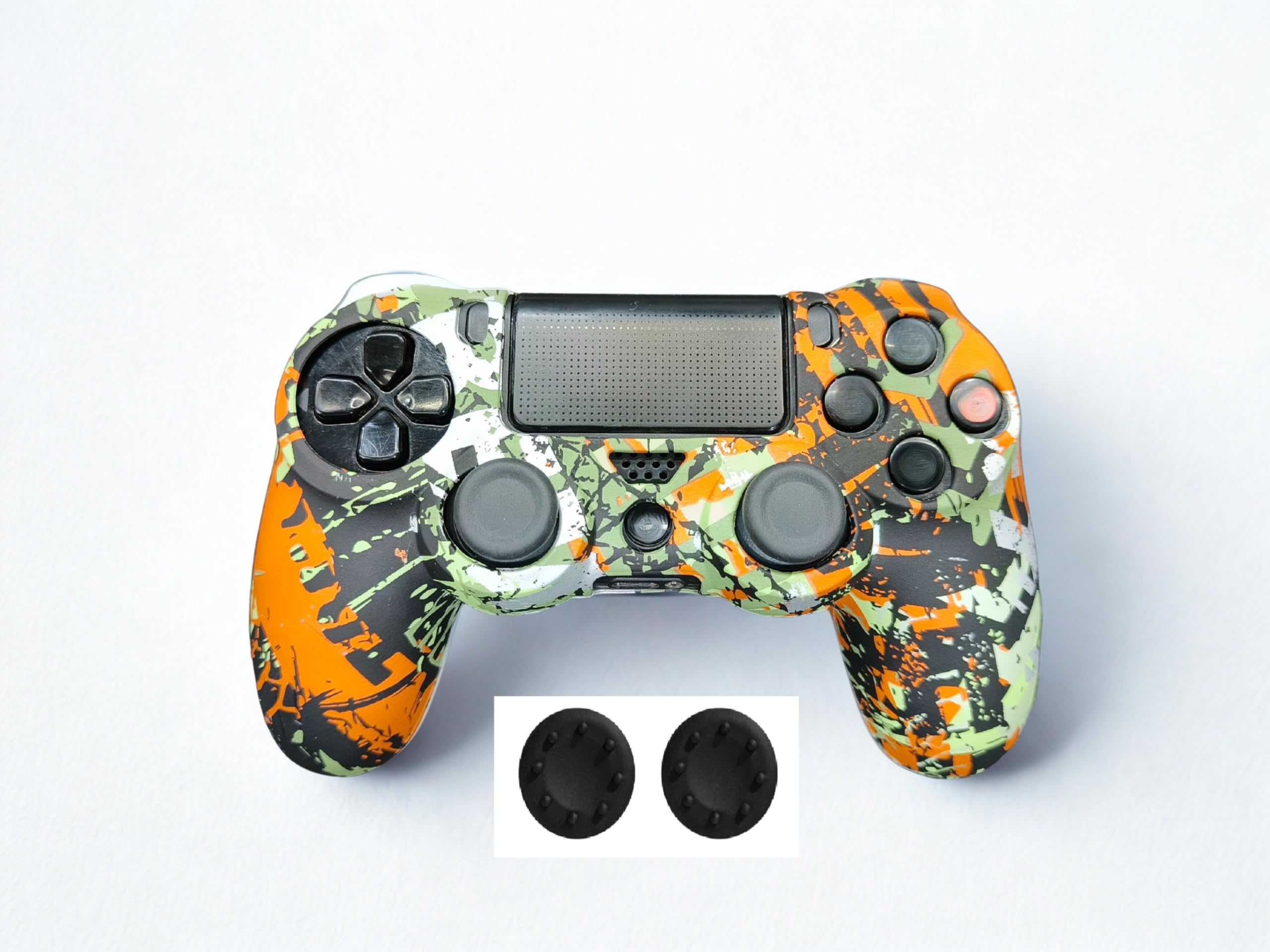 PS4 Controller Silicone Cover Ultra Grip Anti Slip Protective Case Sleeve for PS4 Controller + 2 Thumb Grips (Graffiti)-picture-46