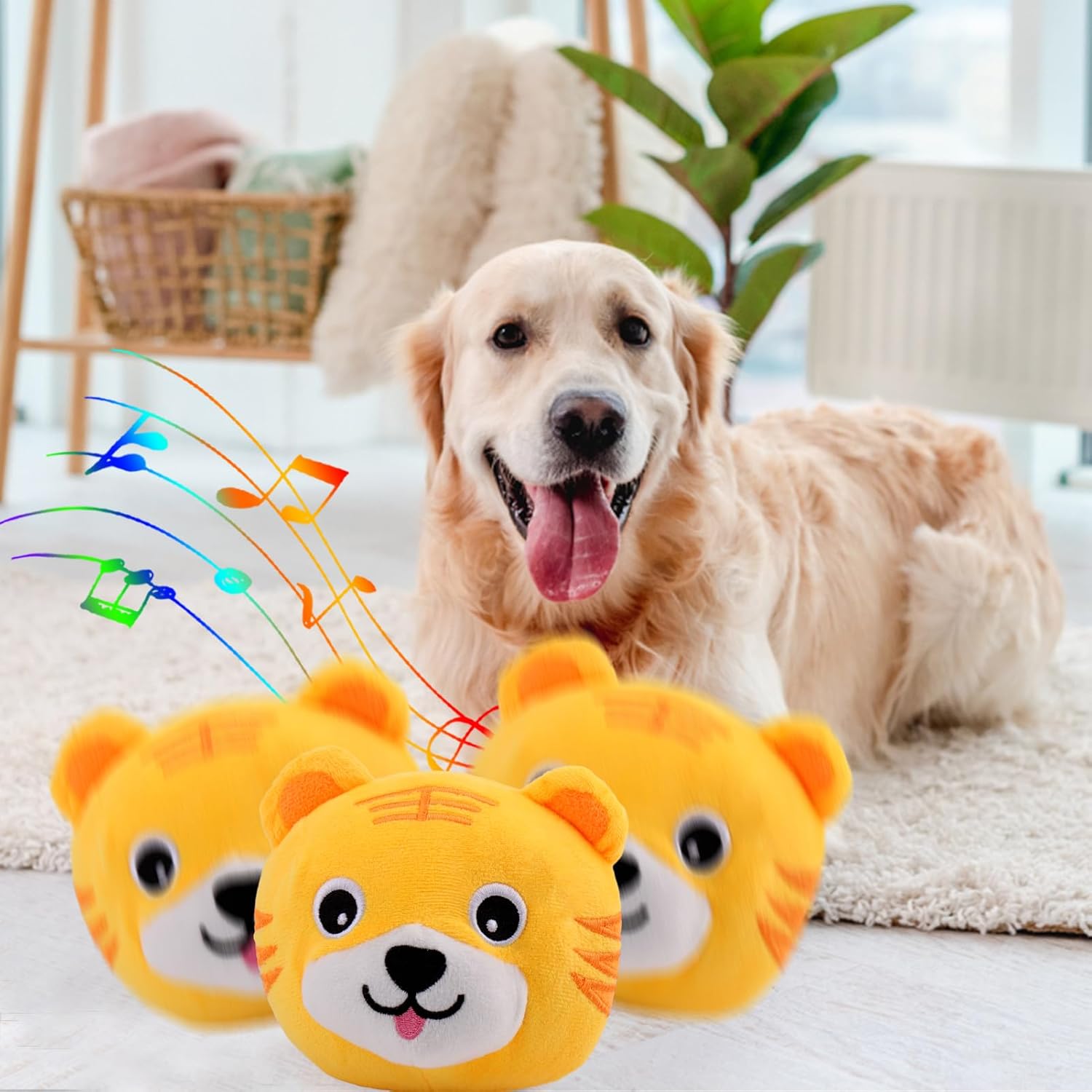 BABORUI Interactive Dog Toys Tiger, Jumping Squeaky Dog Toys with Recording and Music Modes, Rechargeable Moving Dog Chew Toys for Small/Medium/Large Dogs to Keep Them Busy(Tiger) - Image 7