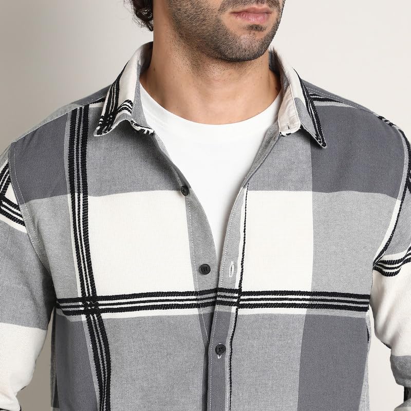 Image of CAHOOT Men's Shirt for Casual Wear | Mid-Rise | Regular Fit | Button Closure | Shirt Crafted with Comfort Fit for Everyday Wear