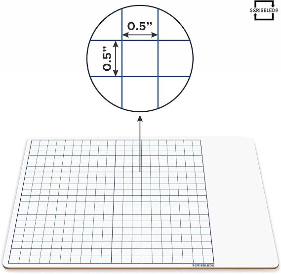 SCRIBBLEDO XY Axis Coordinate Graph Boards 11x14 for Classroom Math 10 Set