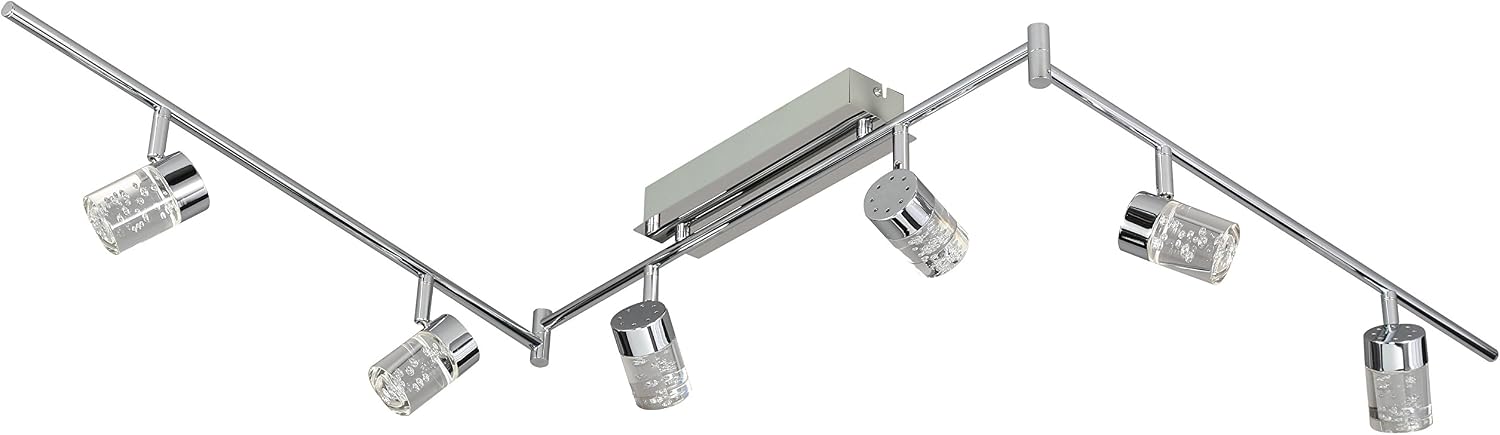 WOFI Deckenbalken 2-flammig 'Vileta' – LED, 4,5 W, 3000K, Nickel Matt, 20x12x35 Cm