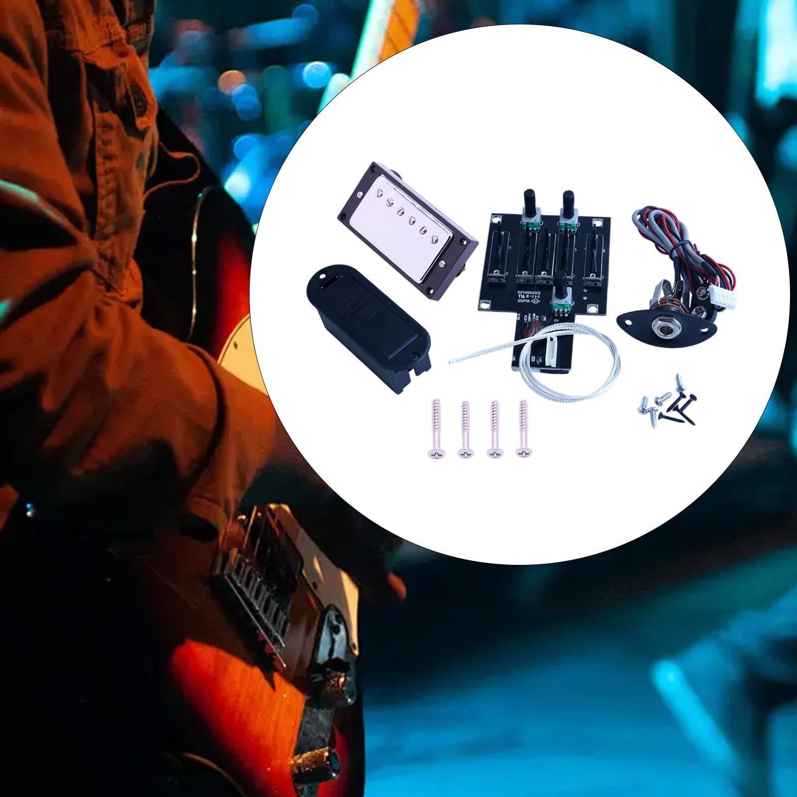 Generic Système de guitare avec prise piézoélectrique - 4 bandes - Facile à installer - Convient pour les guitaristes - Pour répétition et radiodiffusion - BS02