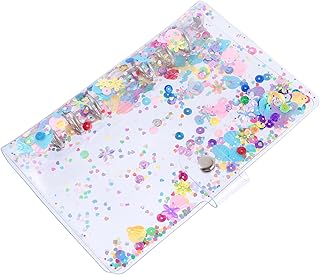 VILLCASE 1 Peça Capa De Fichário Anel Redondo Transparente Capa De Fichário Capa De Livro De Capa Dura Brilhante Capa De Livro De Estudantes Capa De Livro De Folhas Soltas Pasta De Diário