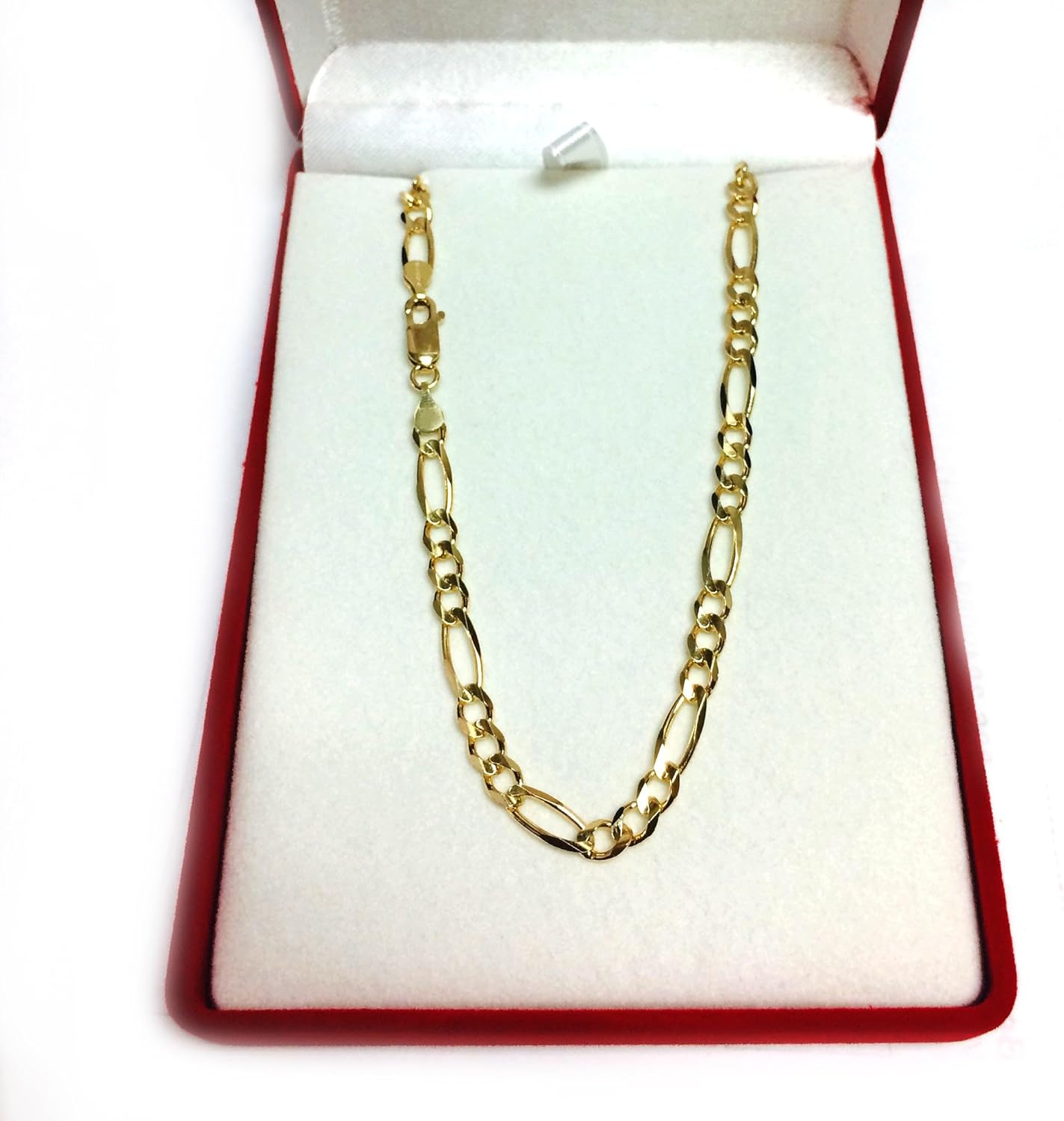 Jewelry Affairs 14k Yellow Solid Gold Figaro Chain Necklace, 5.0mm - Image 5