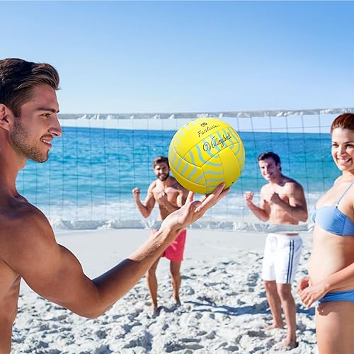 Miniatura 6 de Fantecia Balón de voleibol tamaño 5, pelota de voleibol Macth para interiores y exteriores, pelota de voleibol suave al tacto para playa