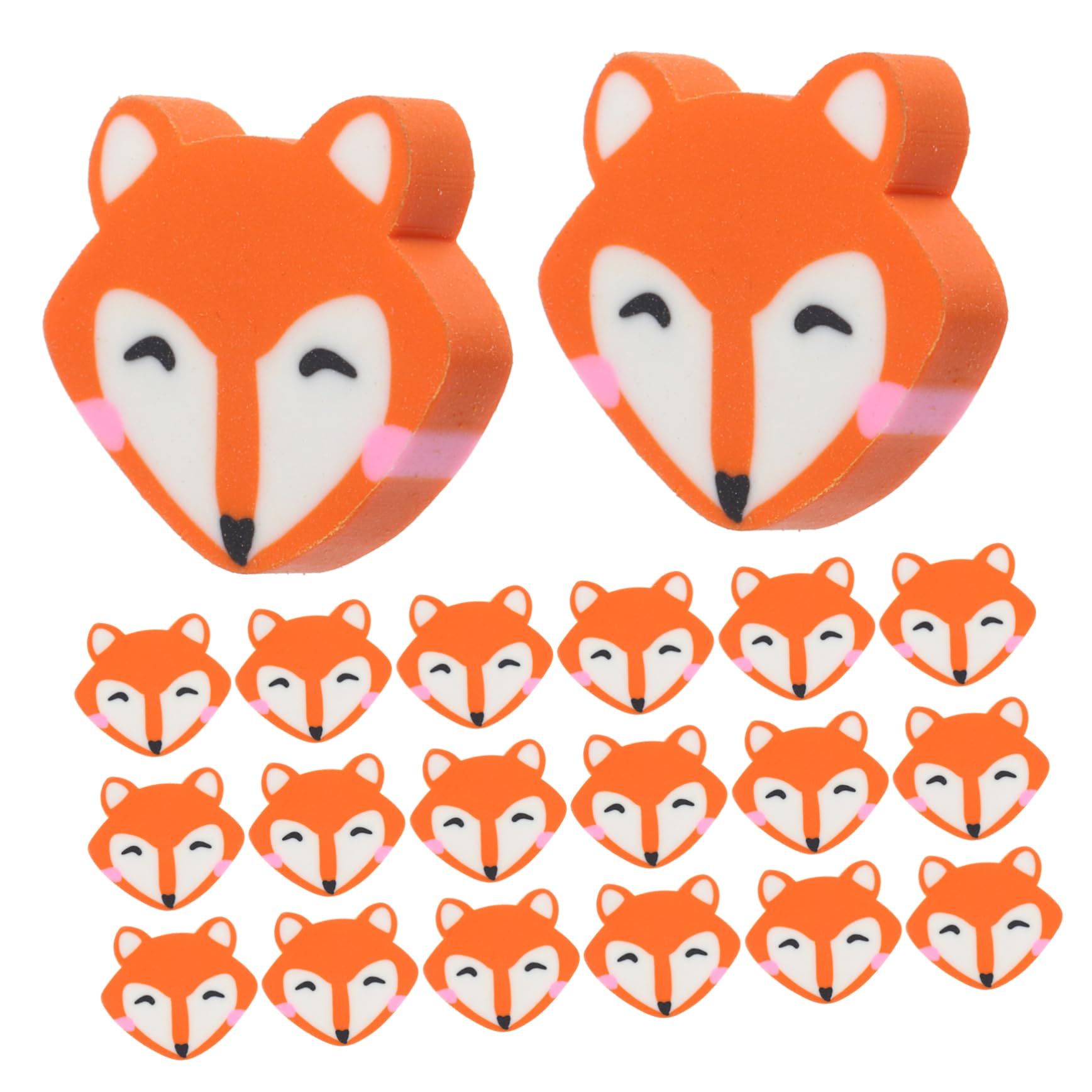 PLAFOPE 50Pcs Fox Erasers Assortment Creative Cartoon Erasers for Writing Drawing and Party Favors Safe TPR Material Bright Colors Fun Classroom Supplies