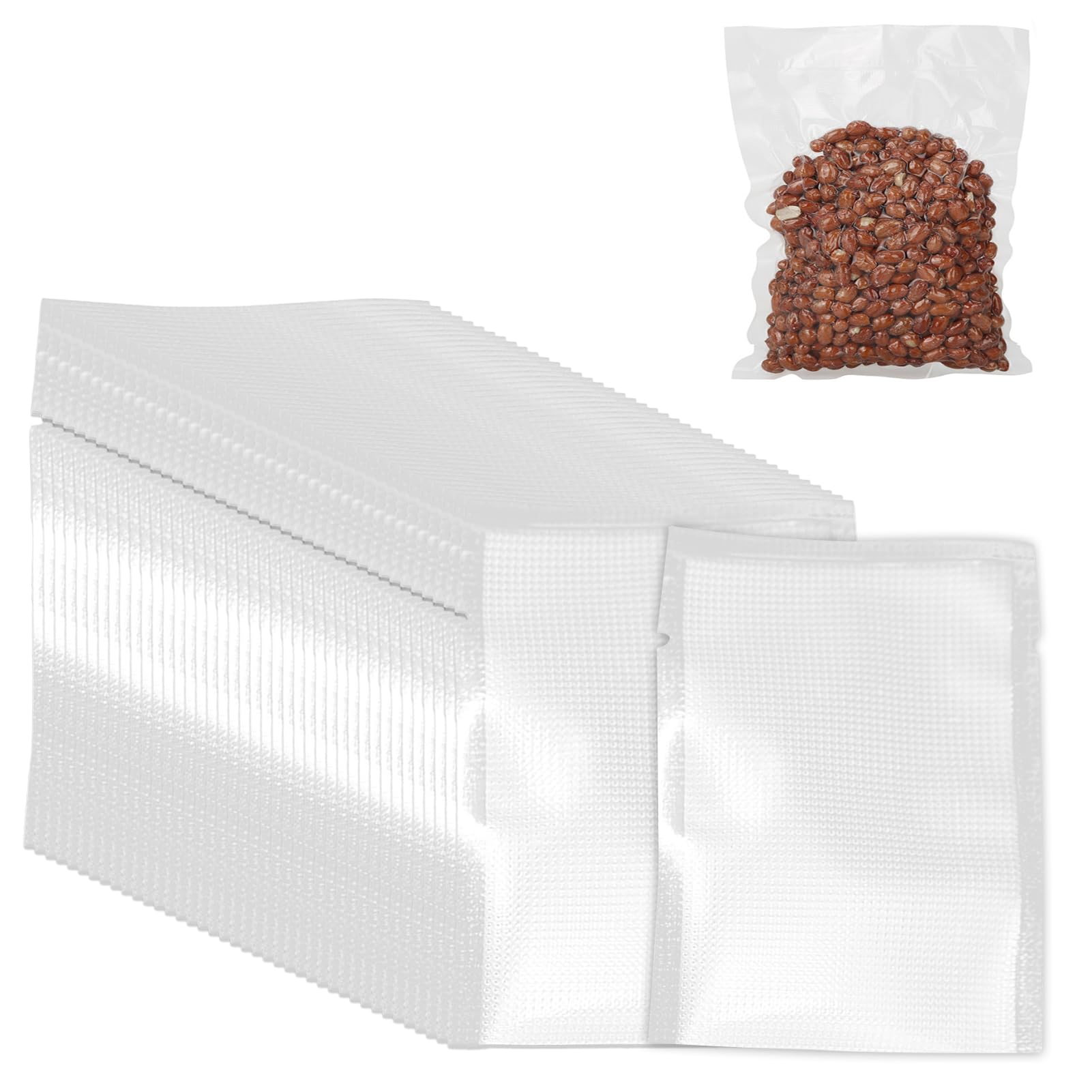 100 Pack Small Vacuum Seal Bags 15cmx20cm Pre-Cut Food Grade Material Thick — image 1
