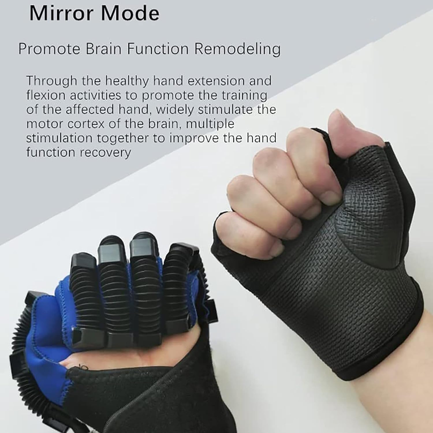 Guantes robóticos de rehabilitación, férula Manual para Entrenamiento con los Dedos, Modo Espejo, Pantalla LCD, con Entrenamiento con un Solo Dedo, B-Left, Hand, XL