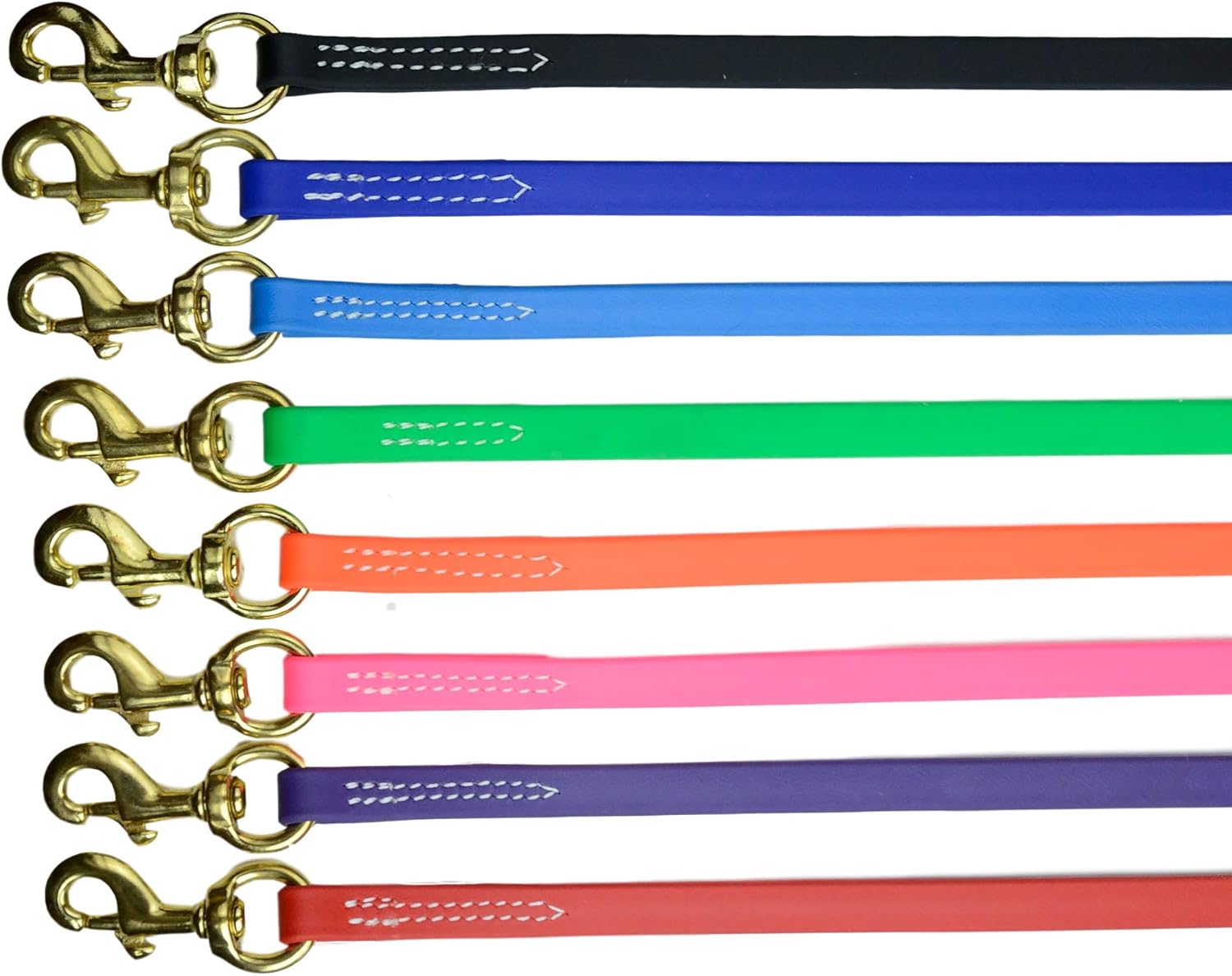 Redline K-9 Biothane Waterproof All Weather Dog Leash with Solid Brass Hardware - Black - 5/8" x 5'