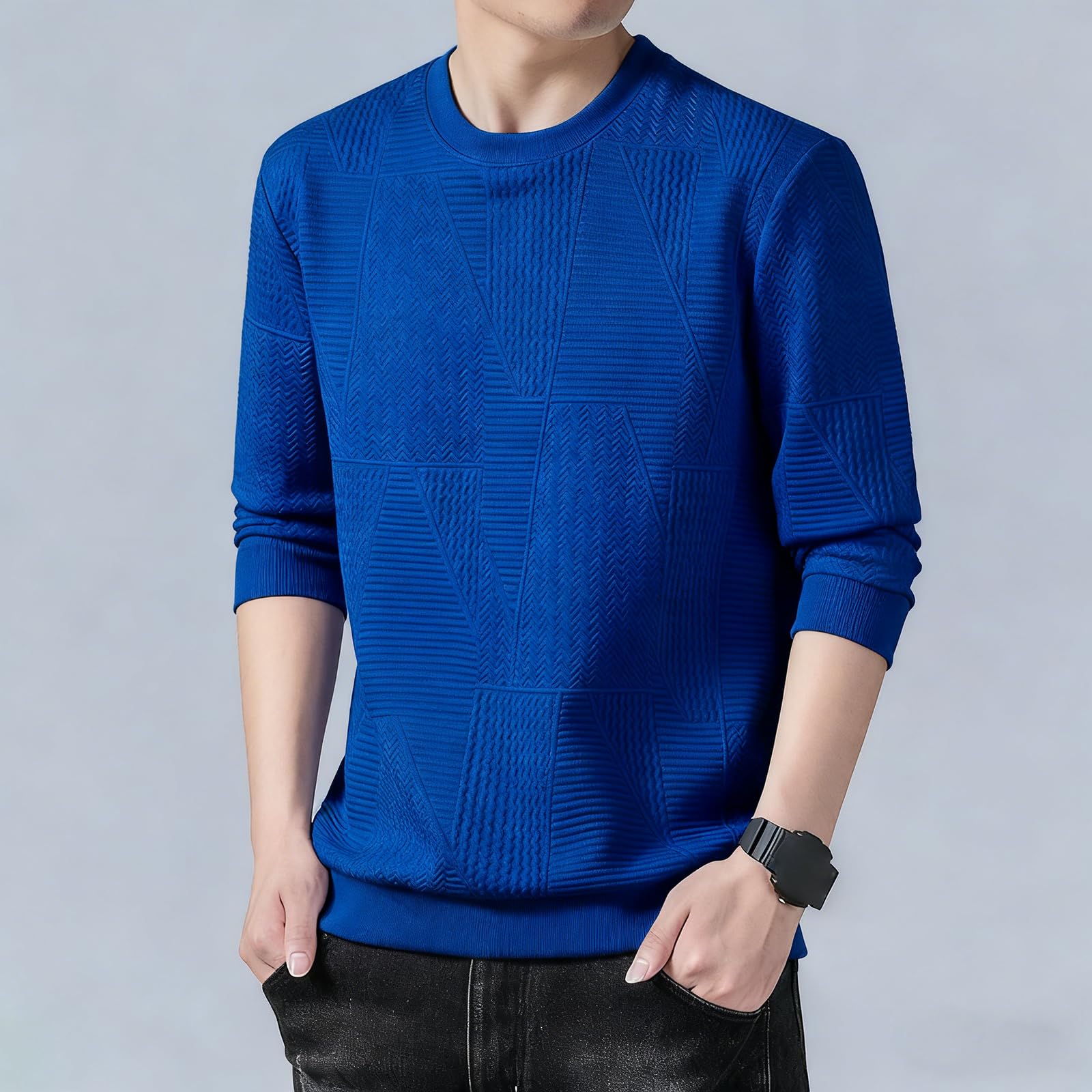 Sudaderas de cuello redondo para hombre, manga larga, estilo casual — view 5