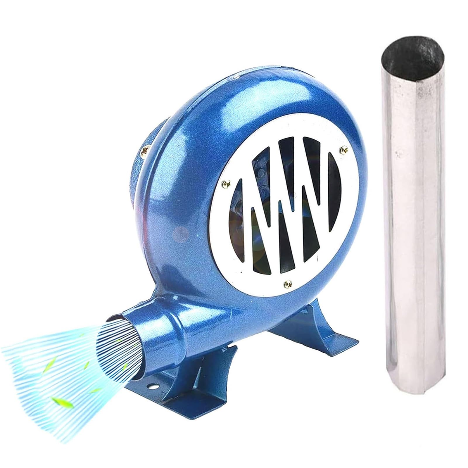 Ręczny wentylator do grilla, dmuchawa do grilla, z kanałem powietrznym, dmuchawa do gotowania, metalowe ostrze, korba ręczna, zapalniczka węglowa (150 W)