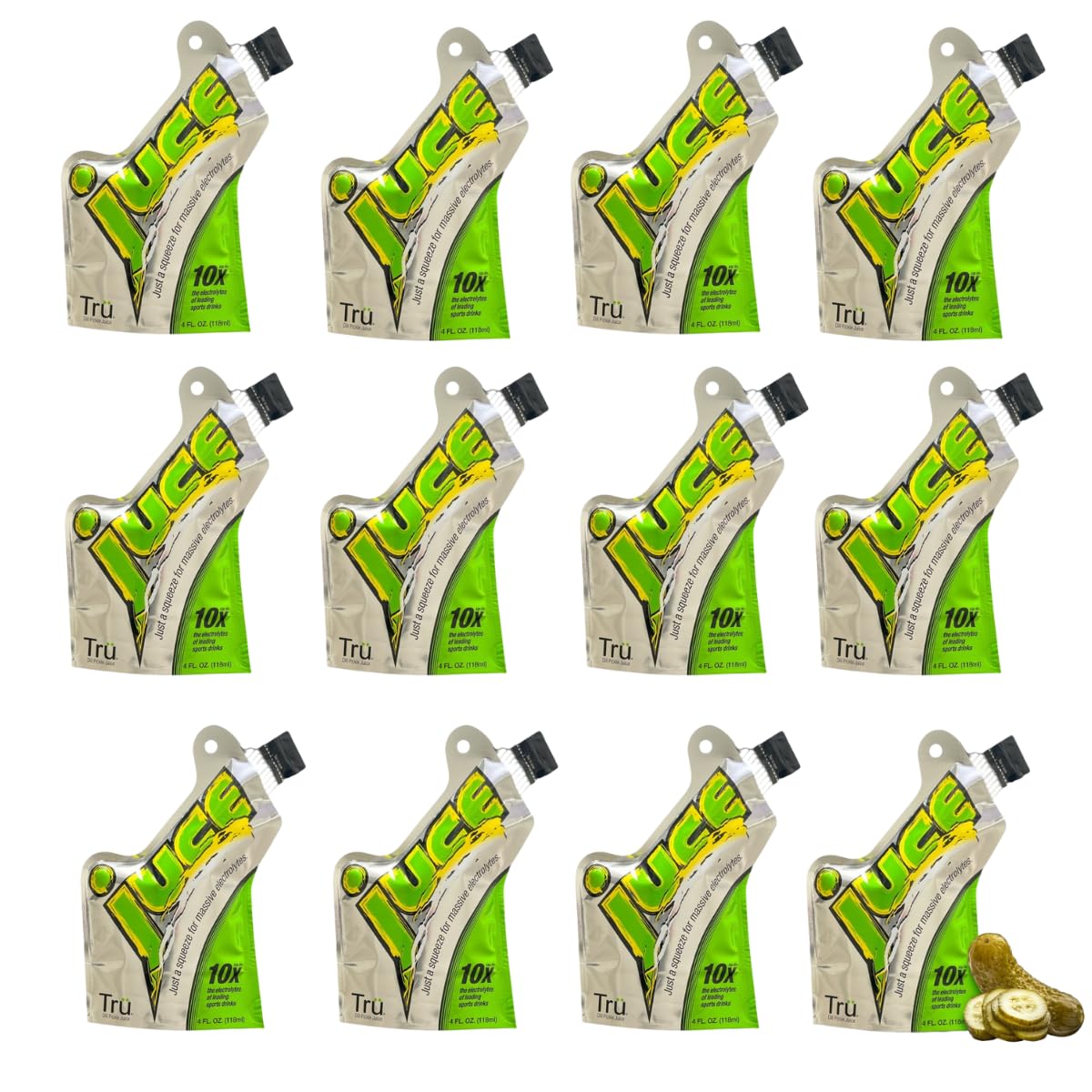 Organic Pickle Juice Ultra Strength Shot 4 Oz. Pouch (12 Pack) - Muscle Cramp Relief, 10X Electrolytes, Hydration, Gluten Free, Caffeine Free, Natural Electrolytes, No Sugar, Zero Calories, No Preservatives, No Additives