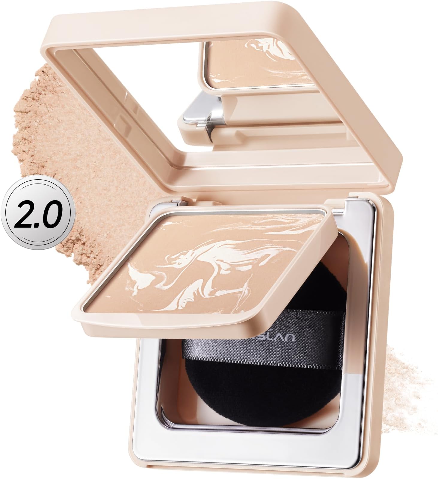 2.0 Black Magnet Soft Focus Powder, Waterproof Translucent Pressed Setting Powder, 24H Longlasting Talc-Free Face Powder, Oil Control Compact Makeup,04 Warm Ivory For Dry&Com Skin, 0.28Oz