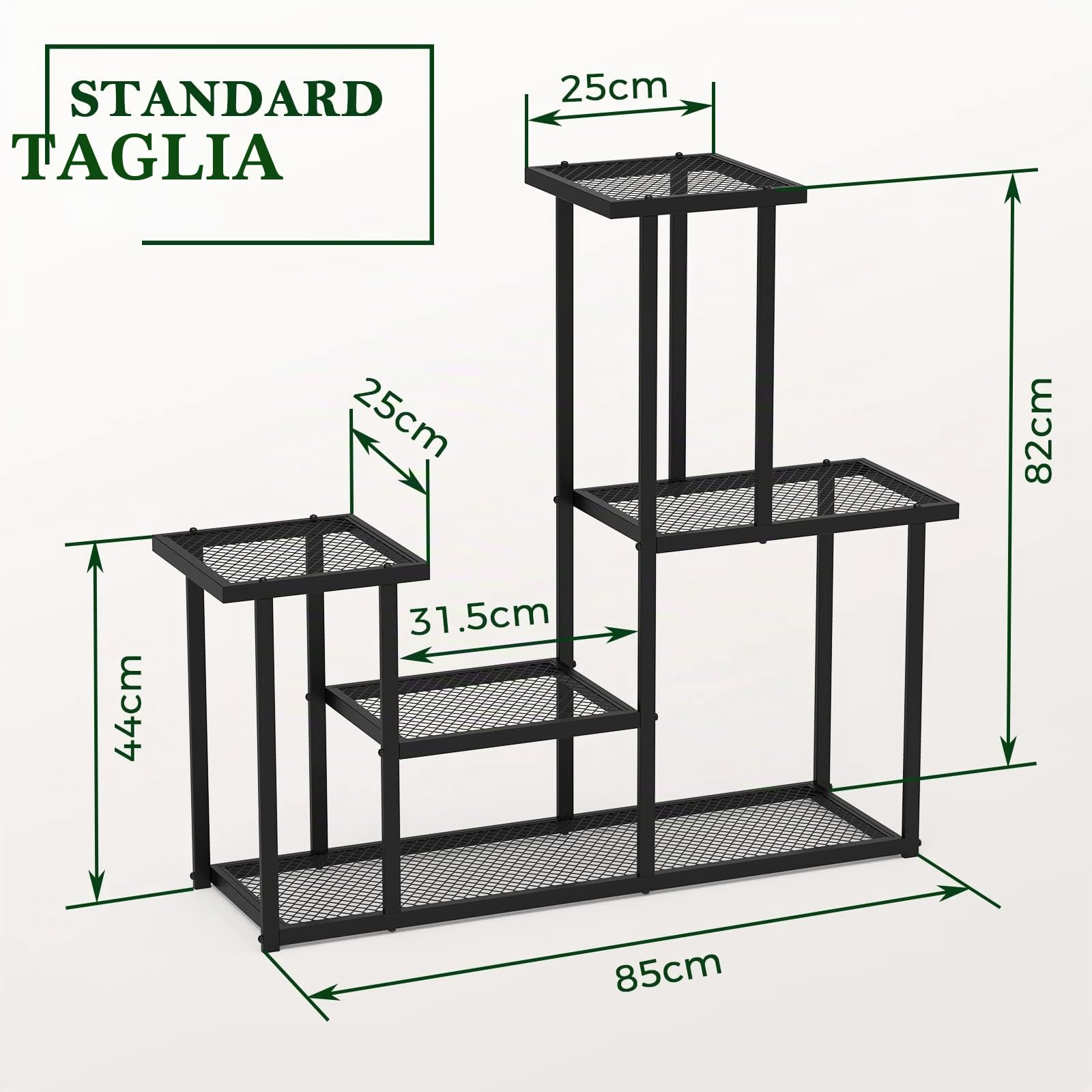 G TALECO GEAR Supporto per Piante e Fiori a Più Livelli per Interni ed Esterni, Scaffale Angolare per Soggiorno, Balcone, Patio, Cortile (M)