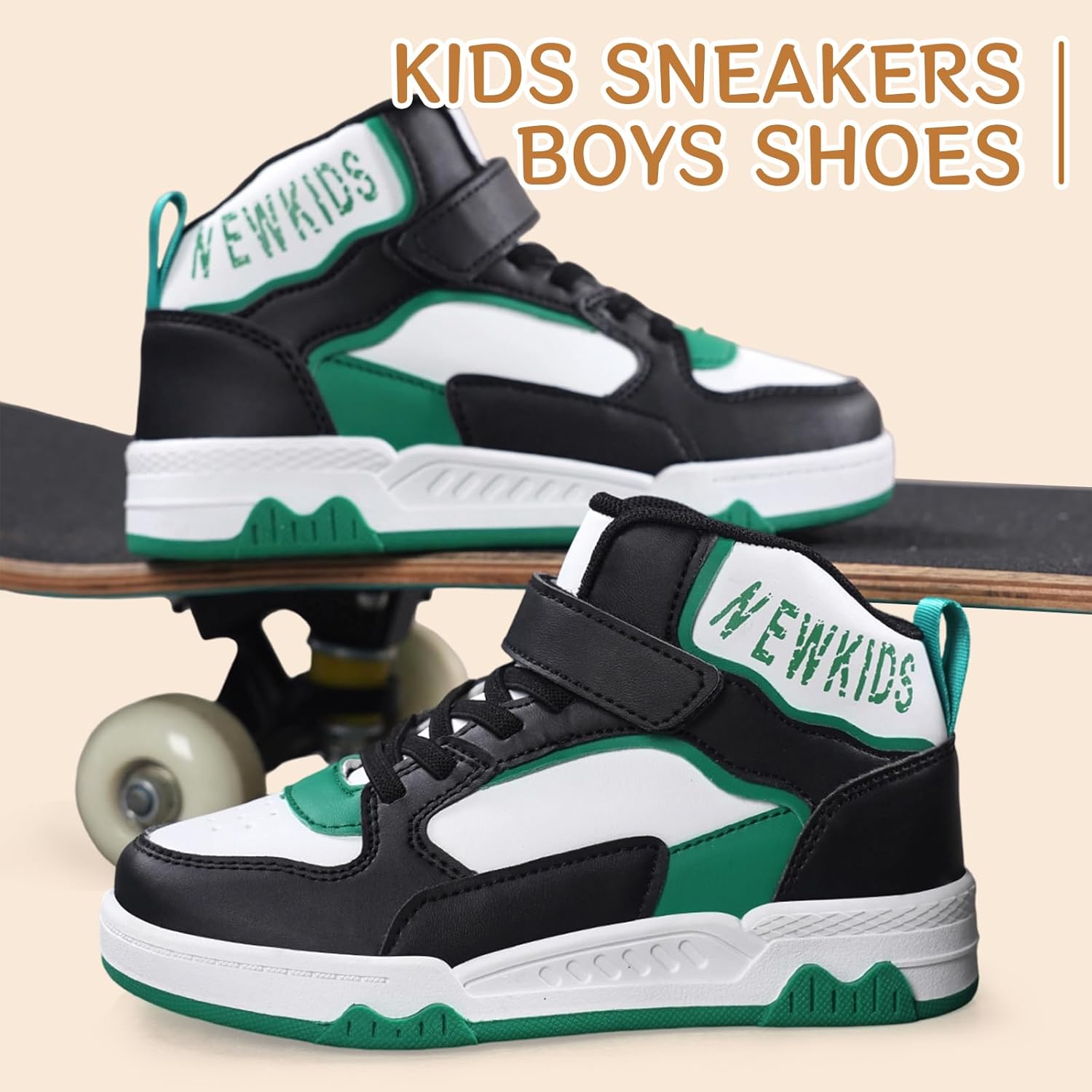 Kids Sneakers for Boys Girls High Top Skate Shoes Unisex-Child Casual Walking Shoes Lightweight Breathable Non-Slip Athletic Shoes - Image 6