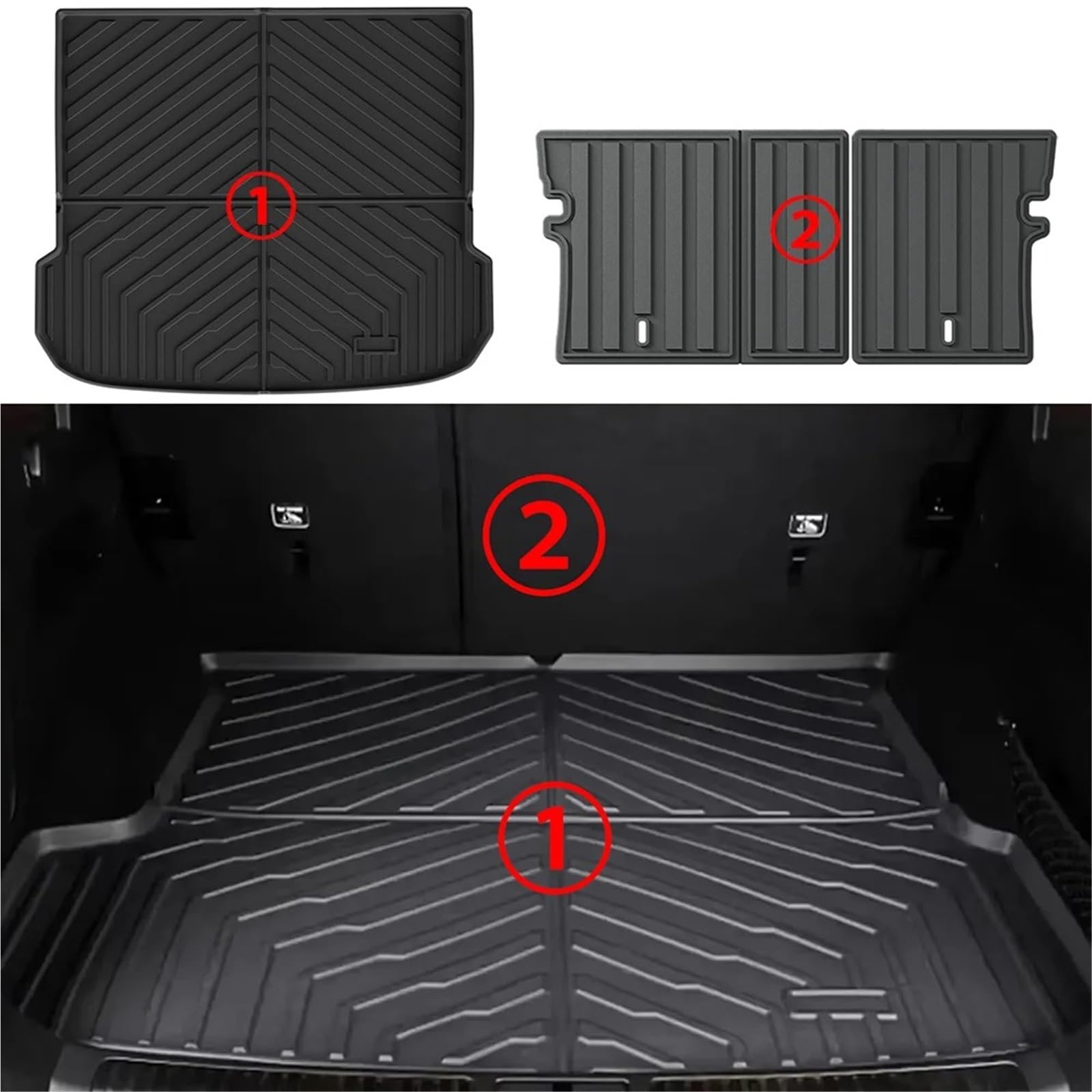 Alfombrillas para CHANGAN para DEEPAL S05 2025 2026 TPE Alfombrillas Suelo Revestimiento Carga Revestimientos Todo Tipo Clima Alfombrilla Maletero Respaldo Bota Esterillas(3PCS Floor Mats)