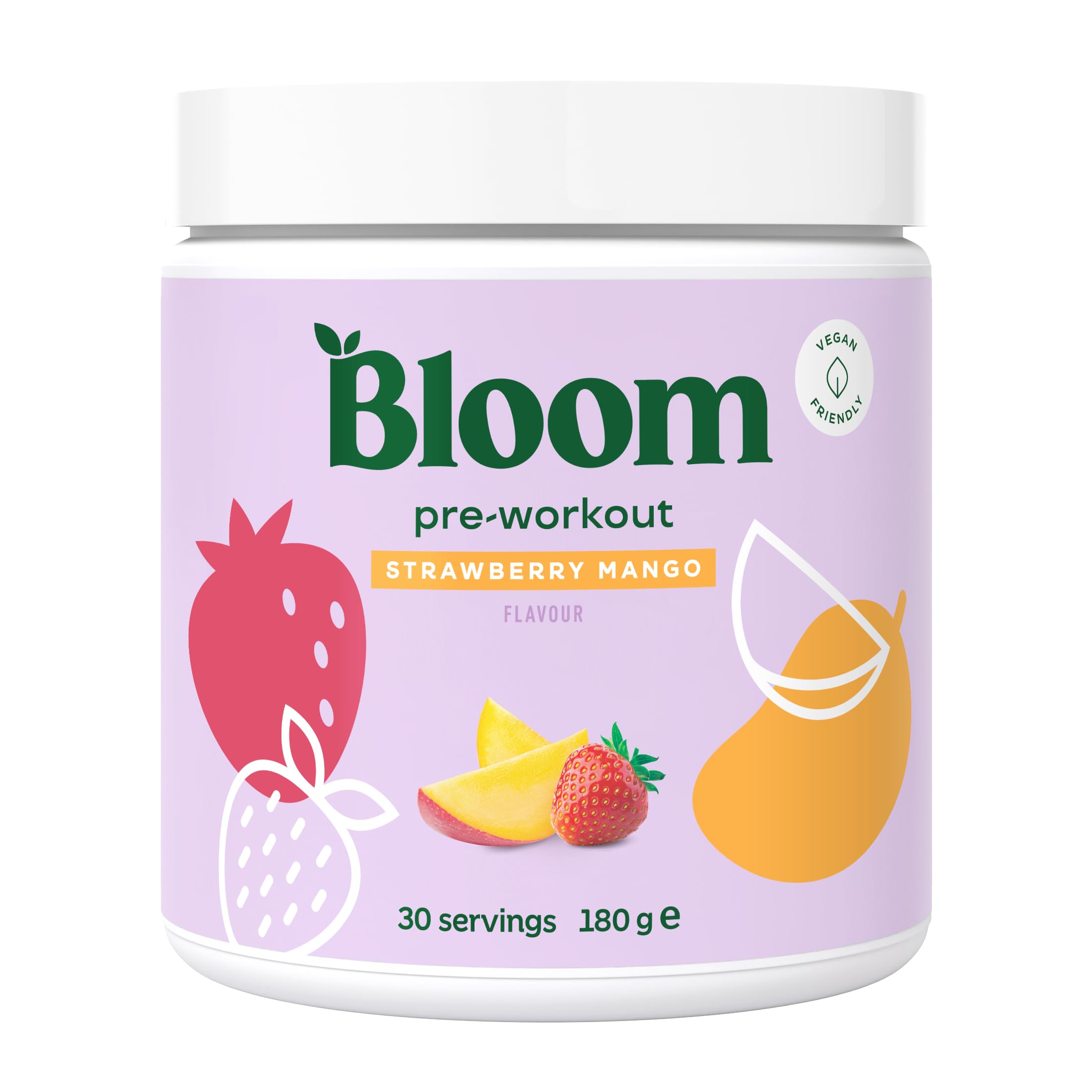 Bloom Pre-Workout, Strawberry Mango - 180G