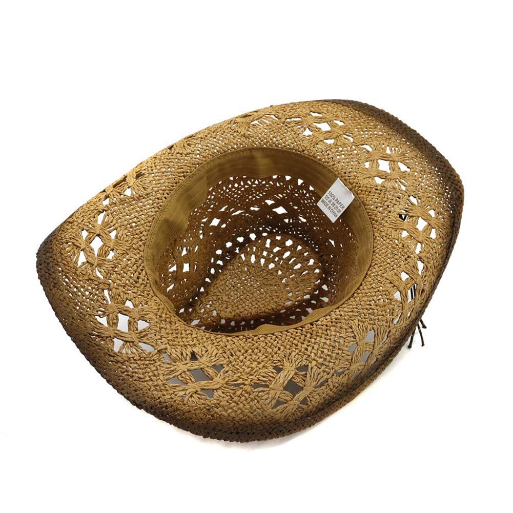 Cappello di paglia occidentale da cowboy per donne e uomini